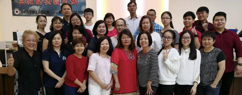 A fellowship group after a gathering.