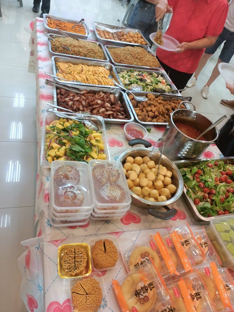 A shared meal after the gathering.