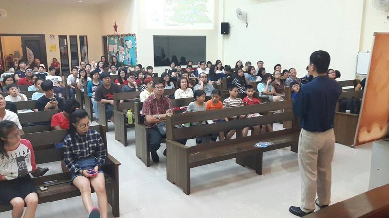 The congregation at a gathering.